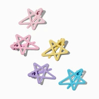 Pastel Star Snap Hair Clips - 5 Pack