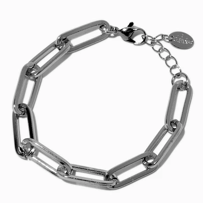 Silver-tone Large Paper Clip Chain Bracelet