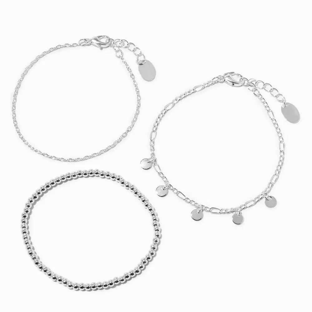 Claire's Club Matte Jewel Tone Beaded Stretch Bracelets - 3 Pack