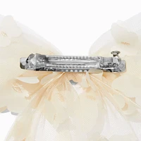 Ivory Chiffon Butterfly Hair Bow Clip