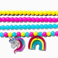 Claire's Club Rainbow Charm Stretch Bracelets - 4 Pack