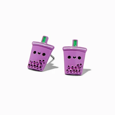 Purple Bubble Tea Stud Earrings