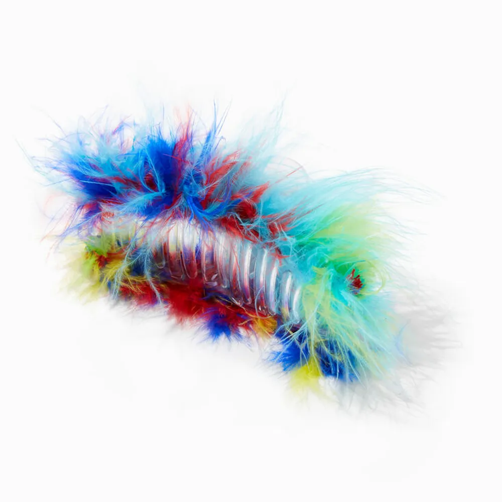 Rainbow Feather Medium Hair Claw