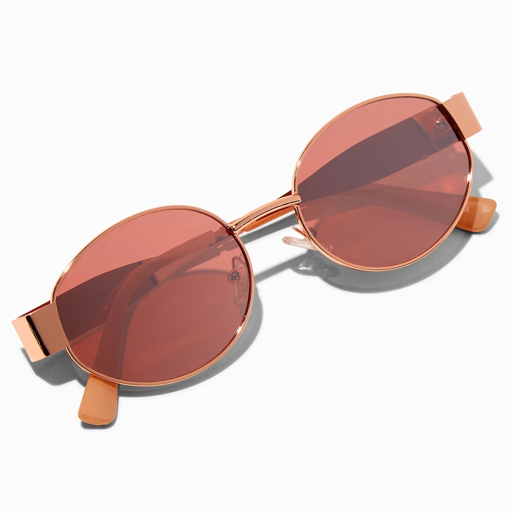 Rose Gold Oval Sunglasses