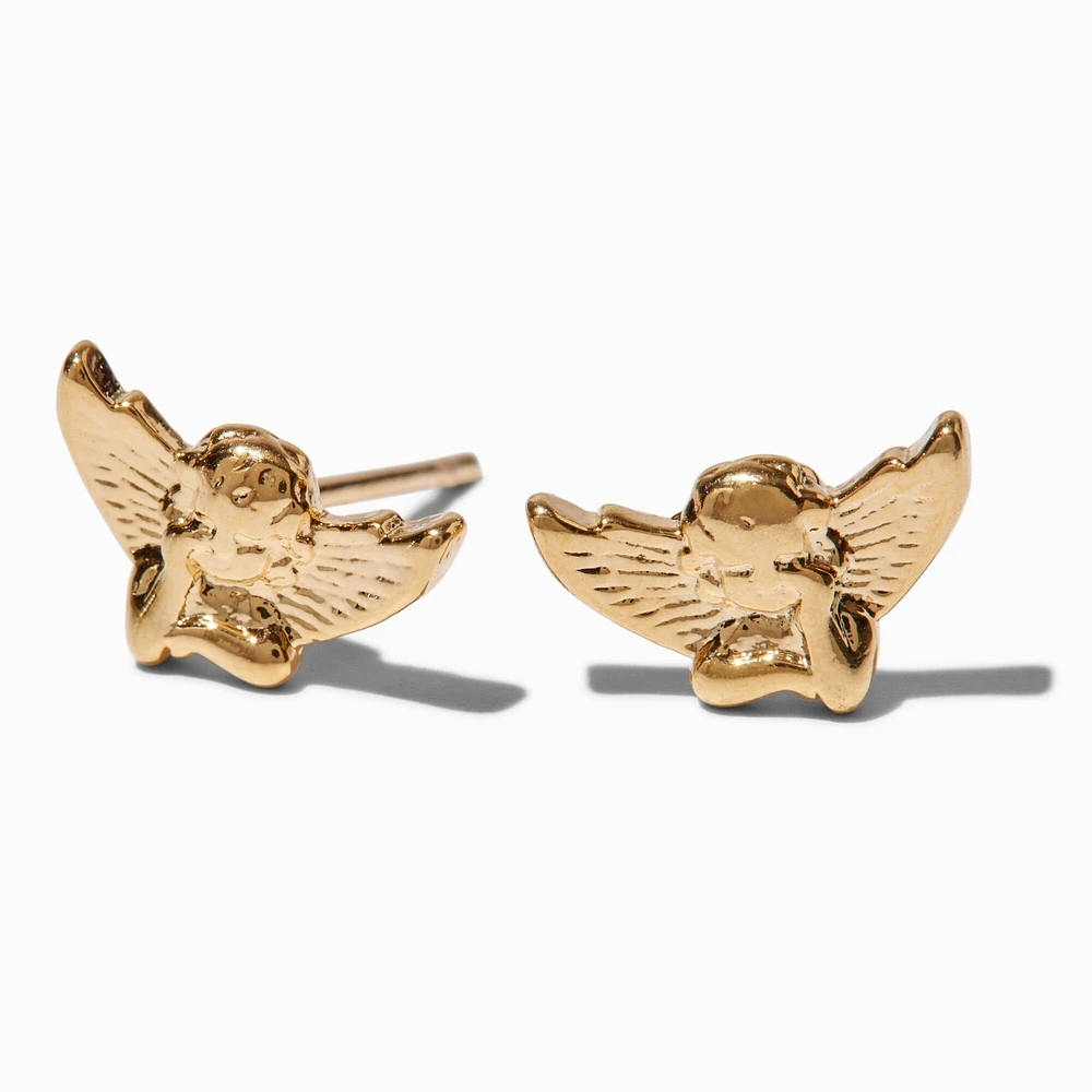 18kt Gold Plated Angel Stud Earrings