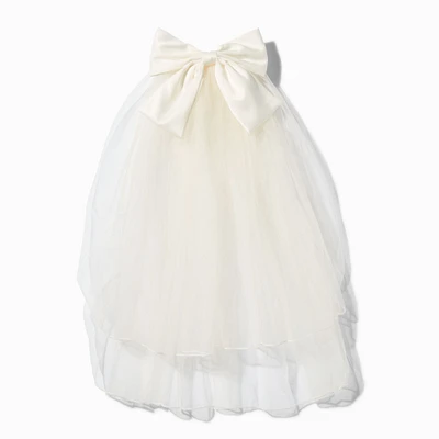 Special Occasion Ivory Bow Veil Hair Comb