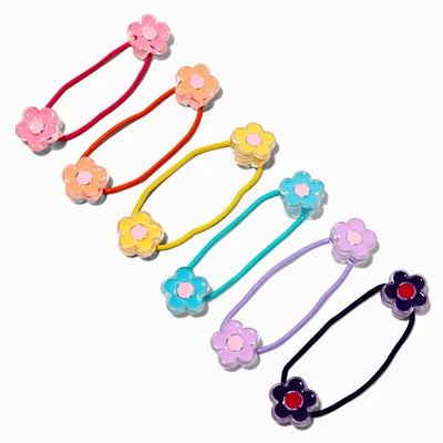 Claire's Club Bright Flower Knocker Bead Hair Ties - 6 Pack