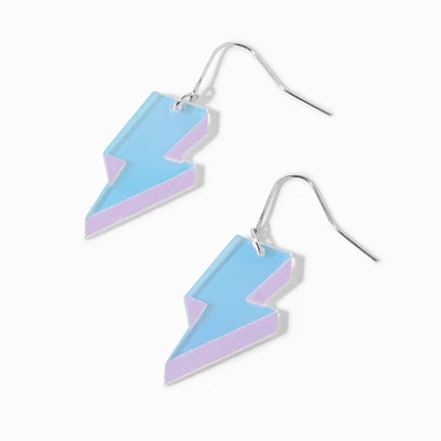 Blue & Purple Acrylic Lightning Bolt 1" Drop Earrings