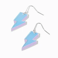 Blue & Purple Acrylic Lightning Bolt 1" Drop Earrings