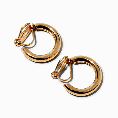 Gold 20MM Tube Hoop Earrings