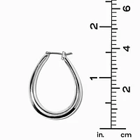 Silver-tone 20MM Oval Hoop Earrings