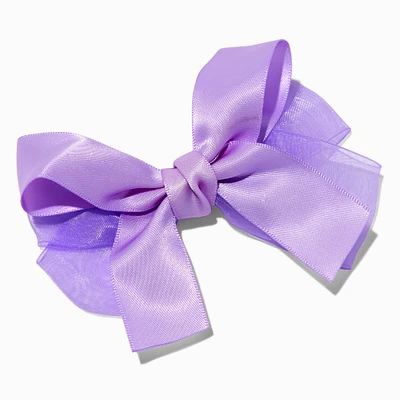 Claire's Club Lilac Satin Chiffon Hair Bow Clip