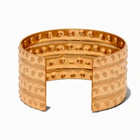 Gold-tone Dot Textured Cuff Bracelet