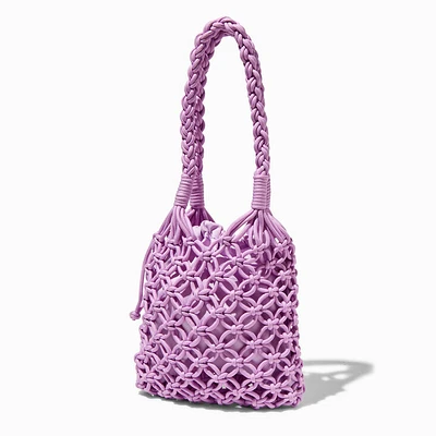 Lavender Crochet Shoulder Bag