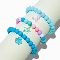 Claire's Club Mermaid Matte Beaded Stretch Bracelet Set - 3 Pack