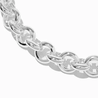 Silver-tone Chunky Round Chain Necklace