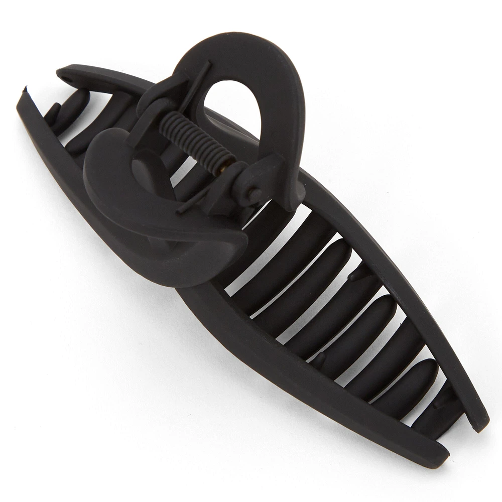 Black Large Loopy Thin Matte Hair Claw
