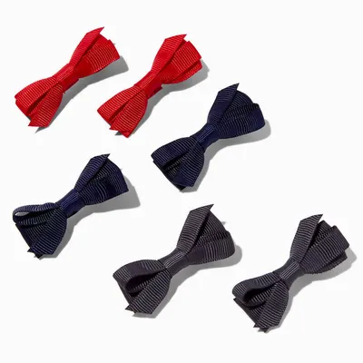Claire's Club School Bow Hair Clips - 6 Pack