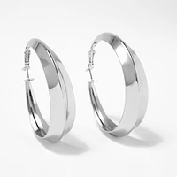 Silver 60MM Chunky Hoop Earrings