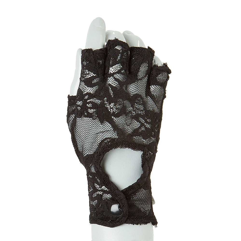 Black Lace Fingerless Gloves