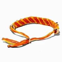 Gold-tone Charm Yellow & Orange Woven Bolo Bracelet