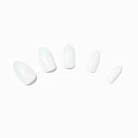 Glazed White Stiletto Vegan Faux Nail Set - 24 Pack