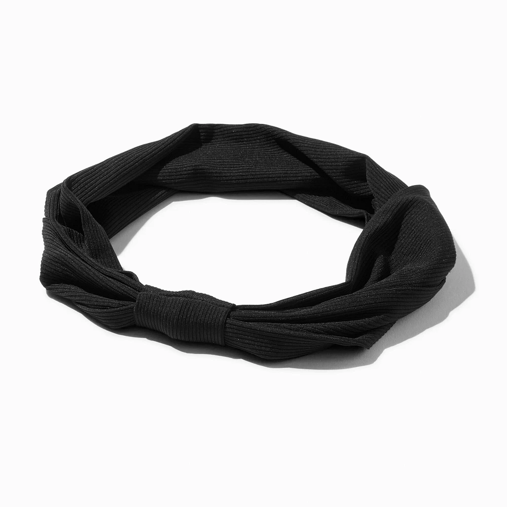 Black Knotted Sport Headwrap