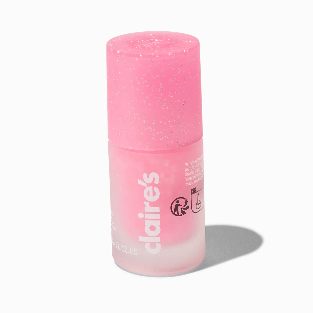 Matte Effect Vegan Nail Polish - Hot Pink Glitter