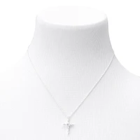 Silver Cubic Zirconia Cross Jewelry Set - 2 Pack