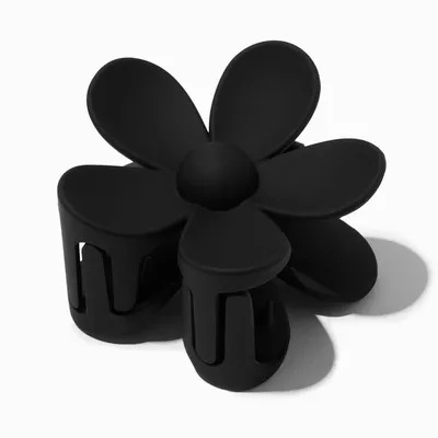 Matte Black Medium Flower Hair Claw