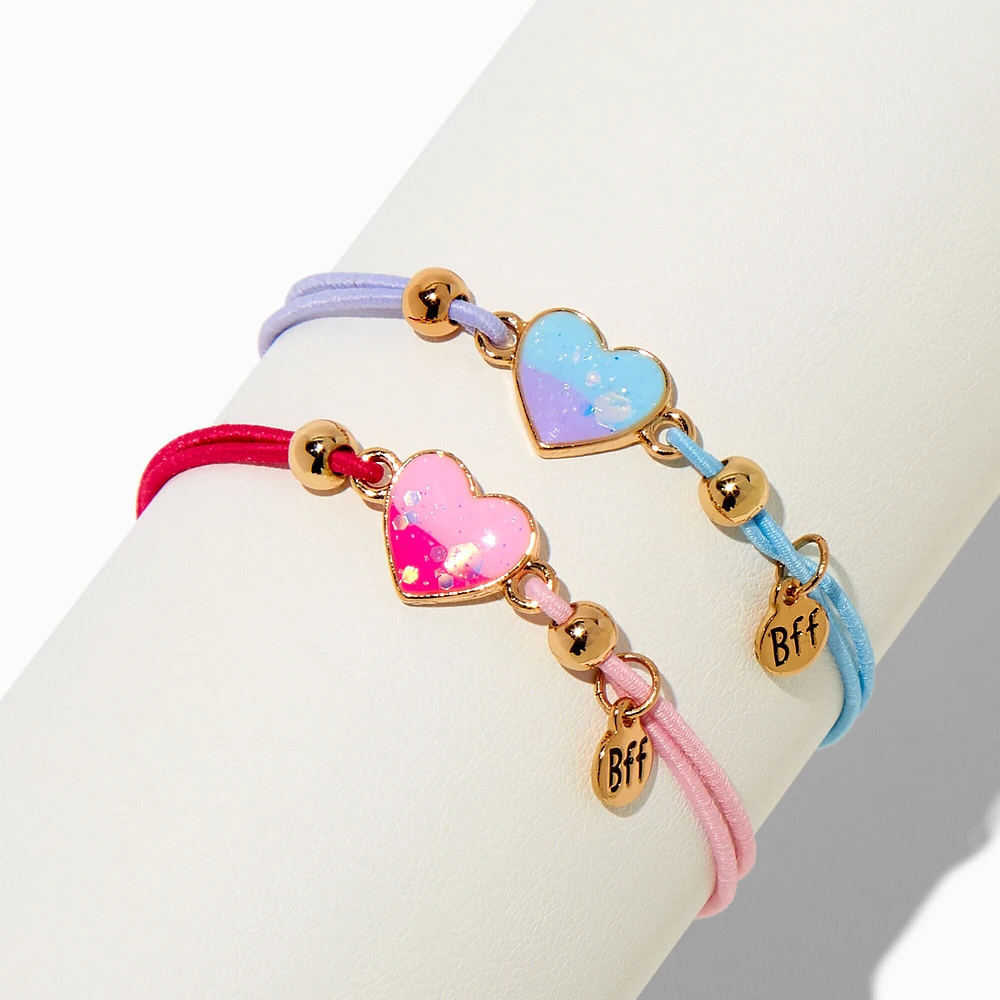 Best Friends Ombré Heart Adjustable Bracelets - 2 Pack