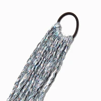 Silver Tinsel Braid Faux Hair Tie