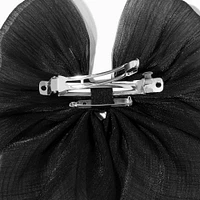 Black Sheer Hair Bow Clip