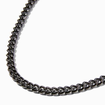 Hematite 3MM Curb Chain Necklace