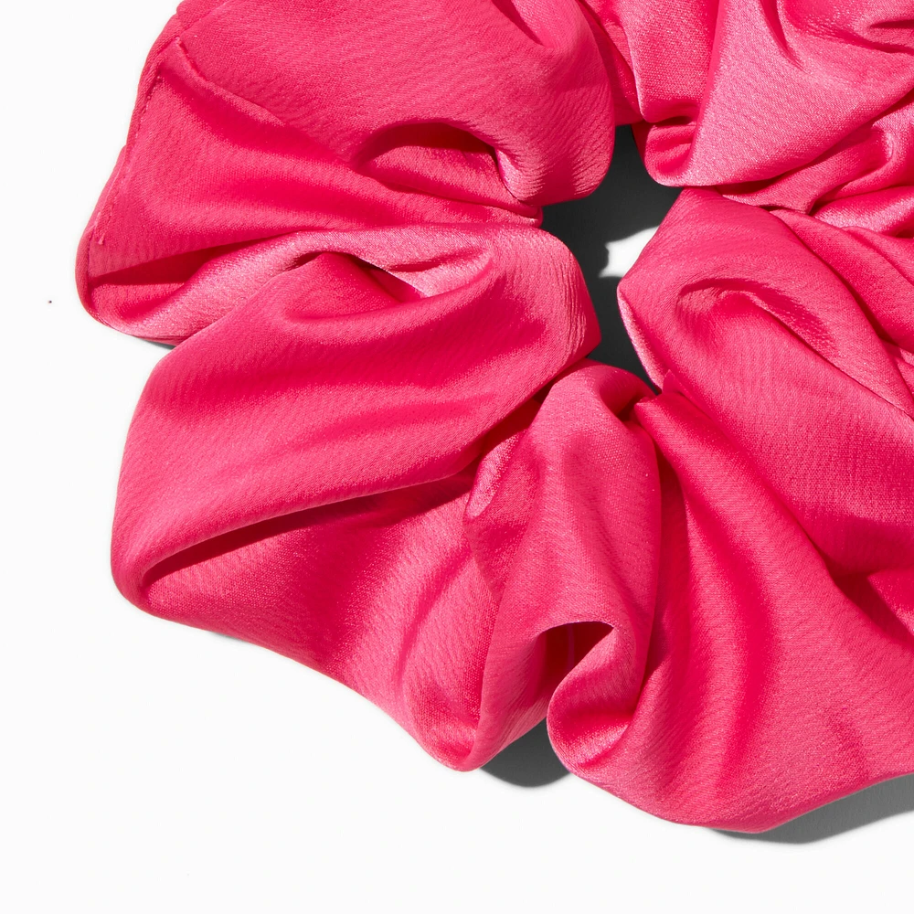 Giant Hot Pink Satin Hair Scrunchie