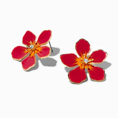 Enamel Flower Stud Earrings