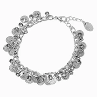 Silver-tone Coin Charm Bracelet