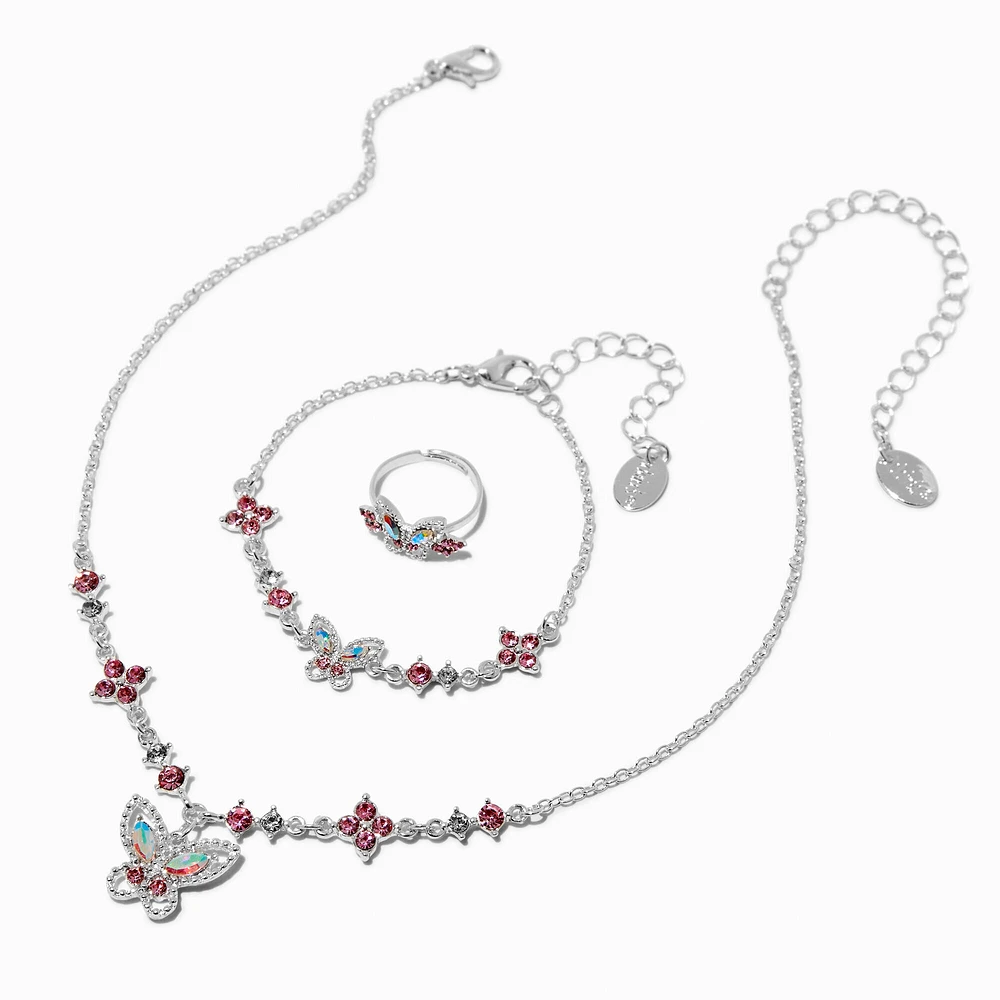 Claire's Club Special Occasion Butterfly Silver-tone Jewelry Set - 3 Pack