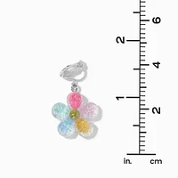 Rainbow Daisy 1" Clip-On Drop Earrings