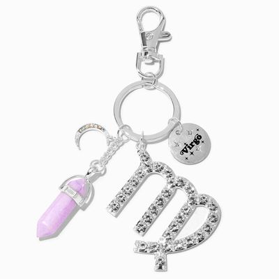 Virgo Mystical Gem Silver Zodiac Keychain