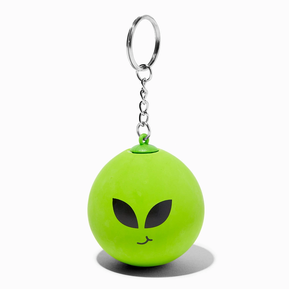 Neon Green Alien Stress Ball Keychain