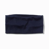 Navy Blue Wide Flat Ribbed Headwrap