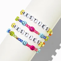 Best Friends Happy Face Beaded Stretch Bracelets - 2 Pack