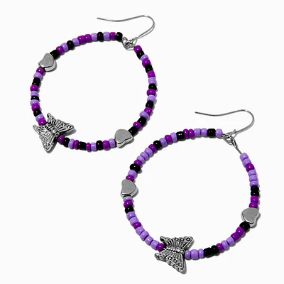 Purple Friendship Bracelet-Inspired 2" Drop Earrings