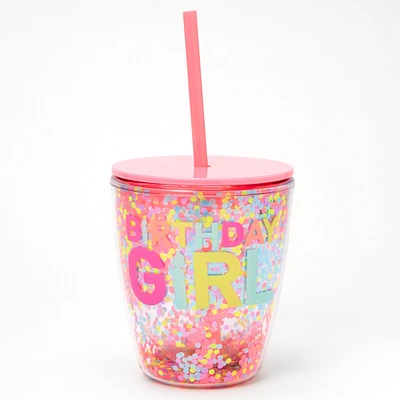 Birthday Girl Pink Confetti Shaker Tumbler