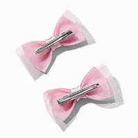 Claire's Pink Rhinestone Hair Bow Clips - 2 Pack