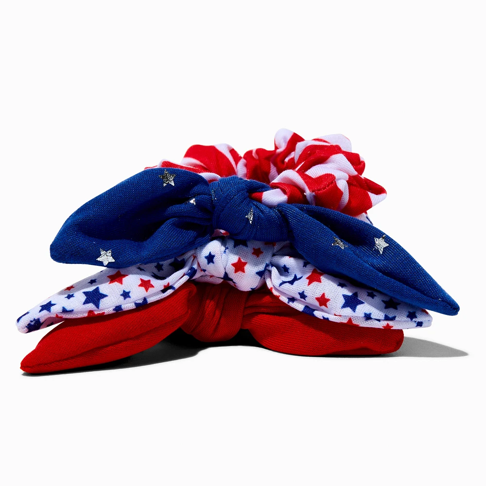 Stars & Stripes Hair Bow Scrunchies - 3 Pack