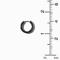 Hematite 15mm Huggie Hoop Earrings