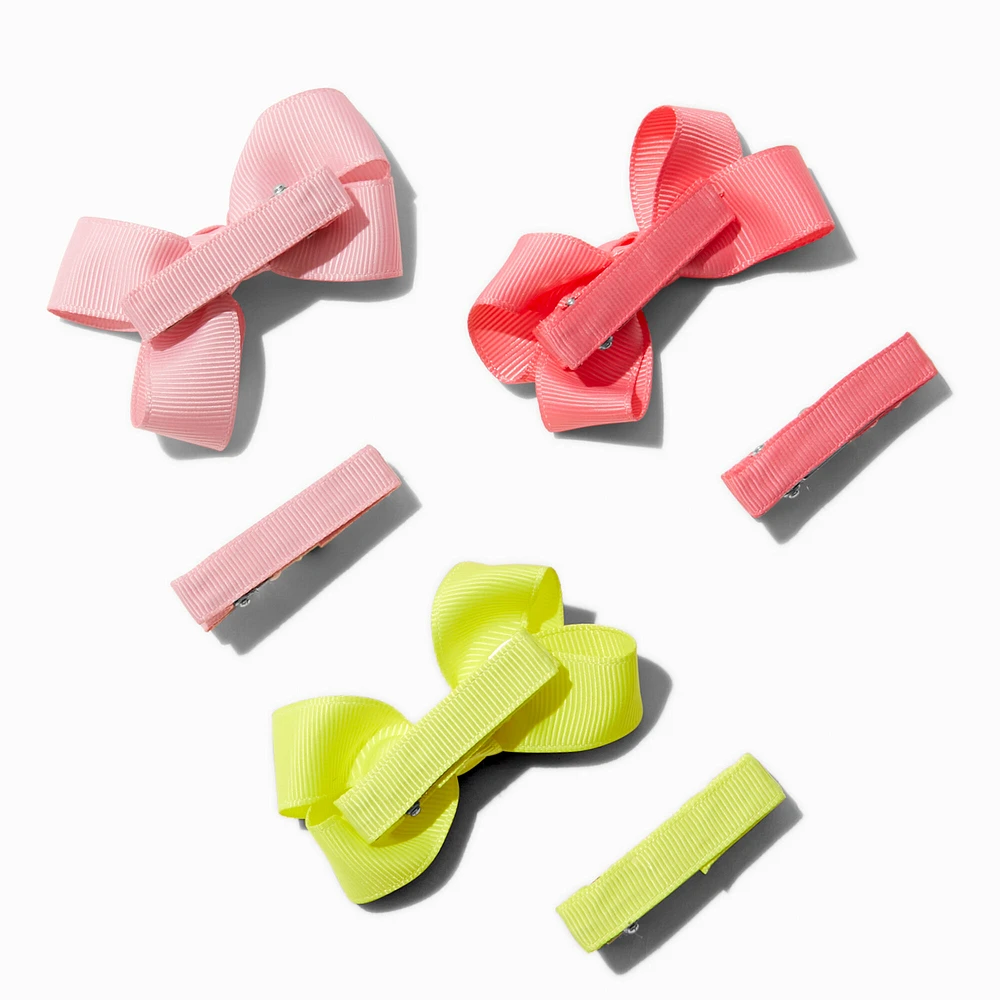 Claire's Club Loopy Hair Bow & Beaded Hair Clips - 6 Pack