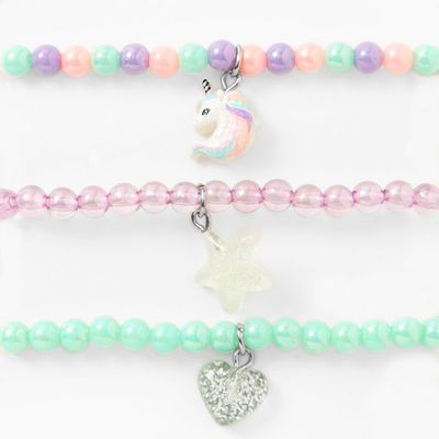 Claire's Club Pastel Pearl Beaded Stretch Bracelets - 3 Pack